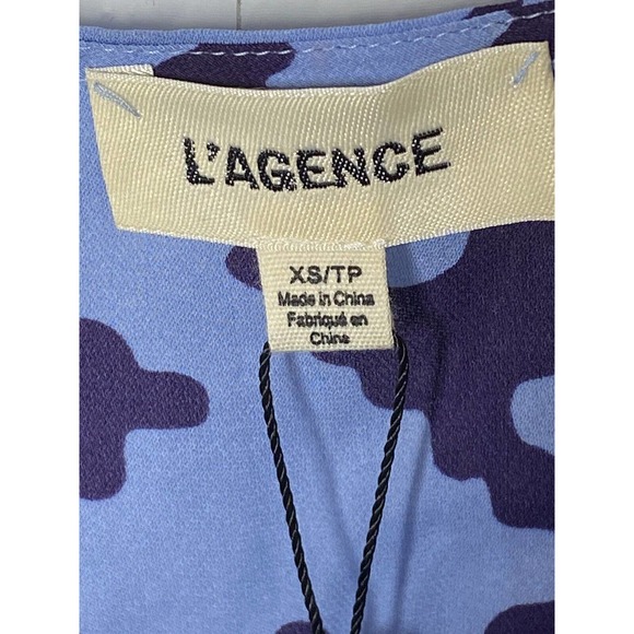 NWT L’Agence V Neck Camisole Size XS Gabriella 100%‎ Silk Dusk/Dark Aster - Picture 9 of 10